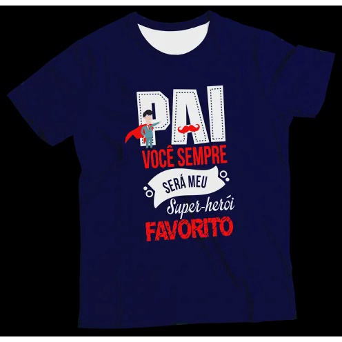 camiseta super pai azul