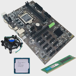Menor preço em Kit Mineração placa mãe B250-BTC 1151 (Até 12 Placas de Vídeo ) + Processador Intel Core I3 6100 + 4GB DDR4