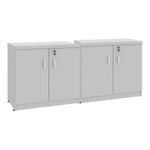 Conjunto 02 Balcões Para Escritório Cinza WebOffice