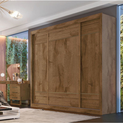 Guarda-roupa Sofi 100% mdf, 3 portas, 4 gavetas com corrediças telescópicas, cor Braúna/Off White - Mademarques Menor preço em Guarda-roupa Sofi 100% mdf, 3 portas, 4 gavetas com corrediças telescópicas, cor Braúna/Off White - Mademarques