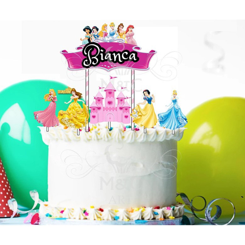 Topper de bolo princesas  Bolos de aniversário princesa disney