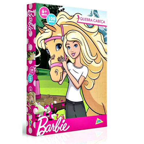 Jogo quebra cabeça barbie 100 pçs - toyster 2341 em Promoção na