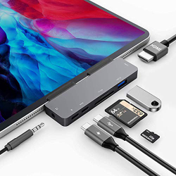 Hub USB C para iPad Pro 11 12.9 2021 2020 2018, iPad Air 4,7in1 iPad Pro Hub com 4K hdmi, fone de ouvido de 3,5 mm, USB3.0, USB C pd Carregamento e Dados, Leitor de Cartão SD/Micro sd, Adaptador para iPad Pro é boa?