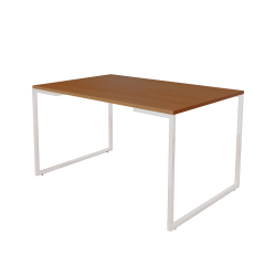 Mesa de Jantar Industrial Base Ferro Branco Tampo 137x90 Canela Menor preço em Mesa de Jantar Industrial Base Ferro Branco Tampo 137x90 Canela