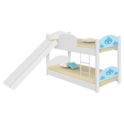 Beliche Infantil Nuvem Menino com Escorregador Menor preço em Beliche Infantil Nuvem Menino com Escorregador