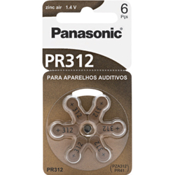 Bateria Panasonic Auditiva Zinc-Air PR312 / PR-312 Menor preço em Bateria Panasonic Auditiva Zinc-Air PR312 / PR-312