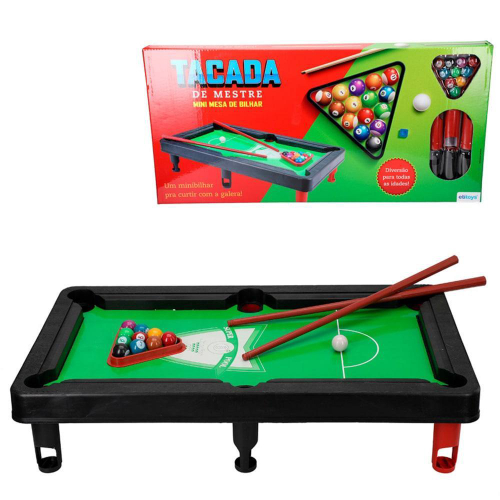 Mini Mesa de Sinuca Bilhar Snooker Infantil Portátil 2 Tacos 16 Bolas  Triângulo Giz Brinqway BW-116 na Americanas Empresas