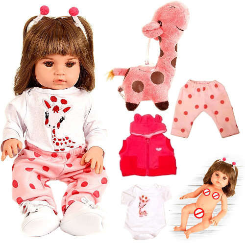 Bebe Reborn Girafinha Menina 100% Silicone 48cm - Cegonha Reborn