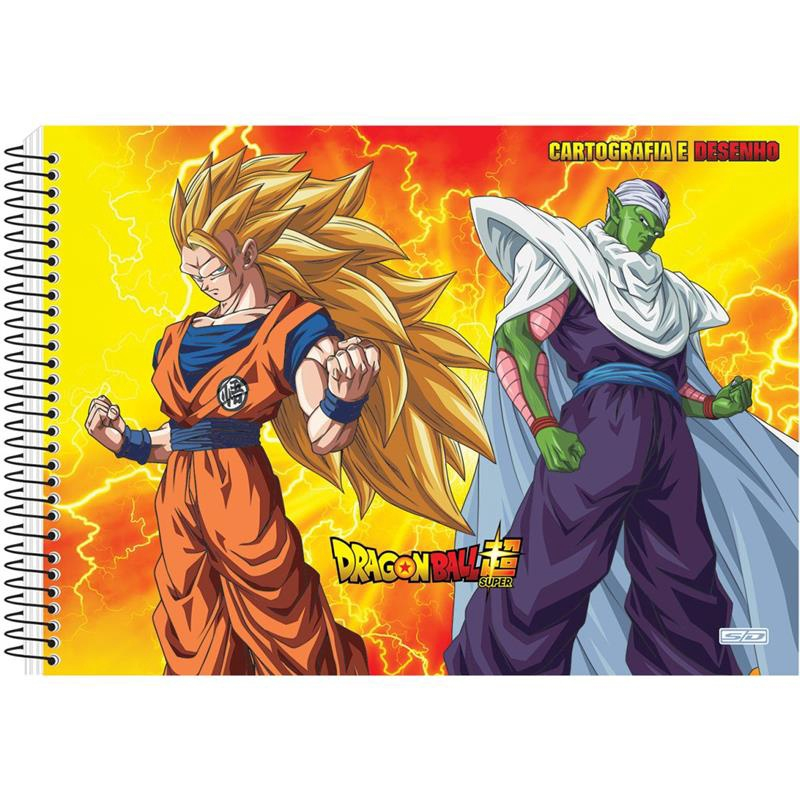 Caderno Desenho Dragon Ball Capa Dura Grande 60 Folhas