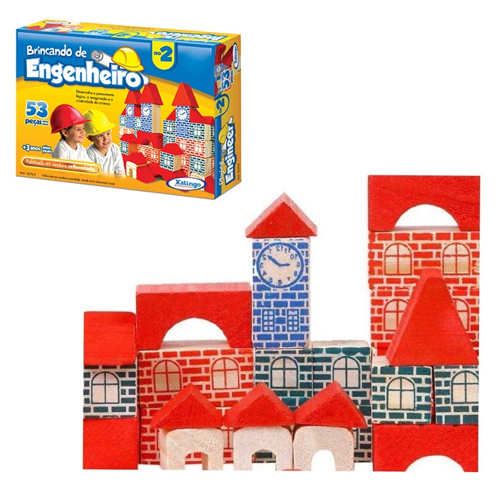 Jogo de Montar Brincando de Engenheiro ii 53 Peças Xalingo - 5276.5 no  Shoptime