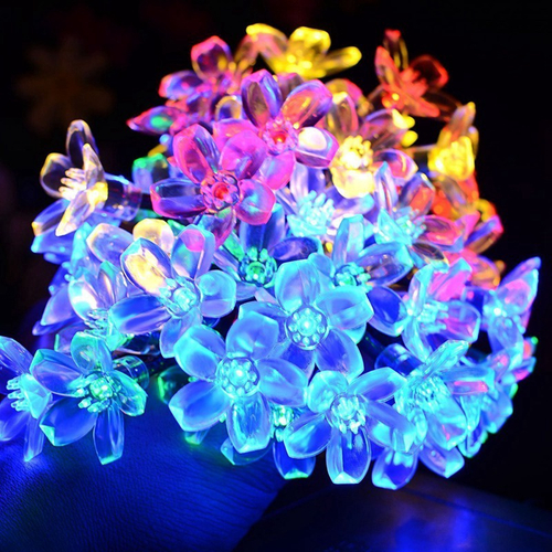 Ledertek p ssego 7 m 50 led flor l mpada solar poder led string luzes