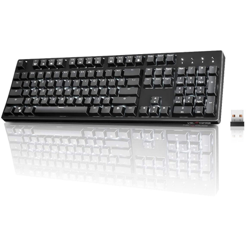 Teclado Mecanico Sem Fio Ergonomico Velocifire Vm02ws Tamanho Completo De 104 Teclas Com Interruptores Marrons Retroiluminado Branco E Bateria De Alta Duracao Para Redatores Datilografos Programadores Em Promocao Ofertas Na Americanas