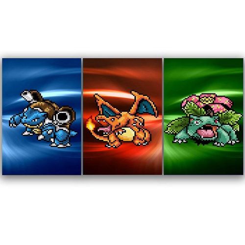 Kit Trio 3 Poster Decorativo A3 Brilhante Pokémon Iniciais em Promoção na  Americanas