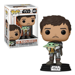 Boneco Funko pop star wars mandalorian segurando grogu 461 Menor preço em Boneco Funko pop star wars mandalorian segurando grogu 461