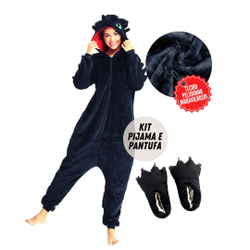 Kit Pijama Importado Banguela Com Pantufa Kigurumi de Frio Peludo Unissex Como Treinar Seu Dragão Menor preço em Kit Pijama Importado Banguela Com Pantufa Kigurumi de Frio Peludo Unissex Como Treinar Seu Dragão