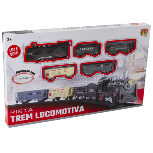 Trem Trenzinho Super Locomotiva Com Luz E Som E Solta Fumaça