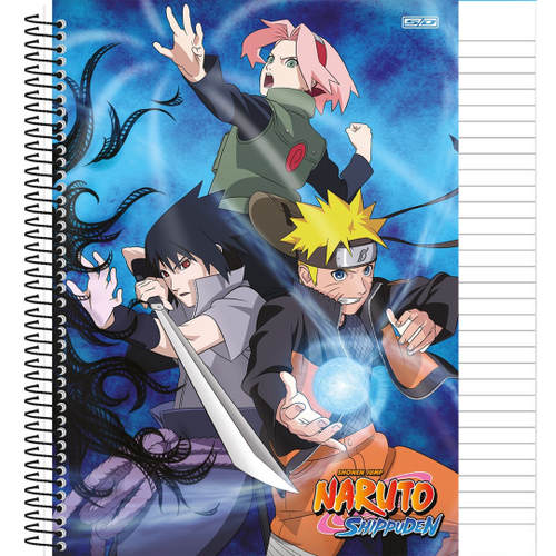 Kit 2un Caderno Naruto Uzumaki Shippuden Brochura 80 Fls Capa Dura