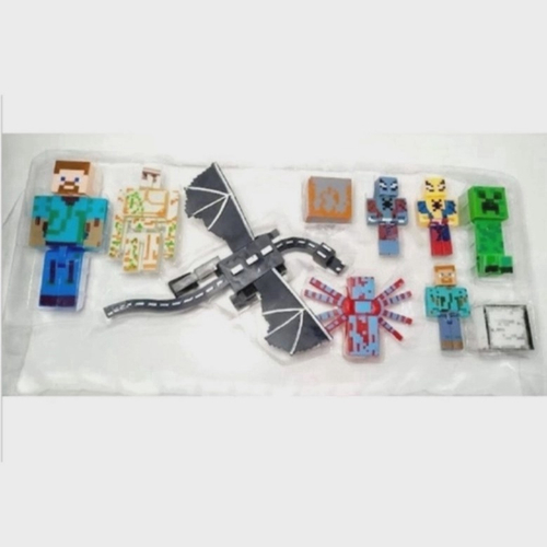 Kit Brinquedo Cartela Bonecos Minecraft E Itens 10 Peças em