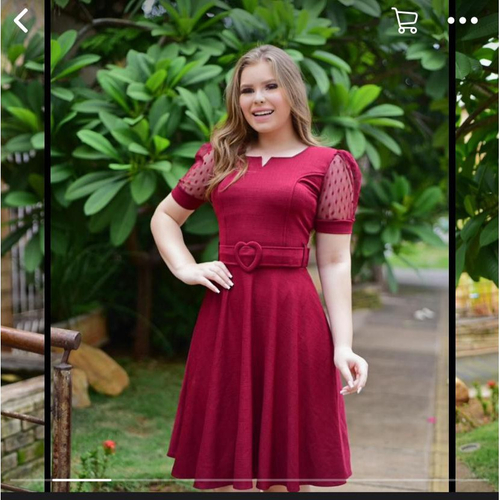 Vestido longo princesa Casual Rodado Alcinha vermelho - Bella Donna