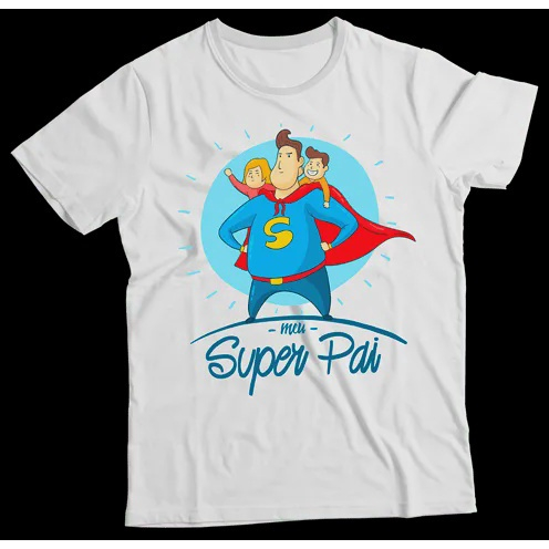 camiseta super pai azul