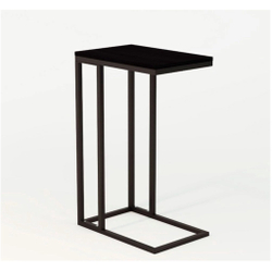 Mesa Lateral Encaixe Apoio de Sofá Preto com Tampo Preto Menor preço em Mesa Lateral Encaixe Apoio de Sofá Preto com Tampo Preto