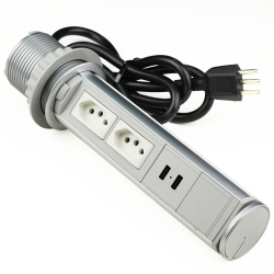 Torre Tomada 10A com USB Embutir Mesa Bancada Cozinha - Cinza é boa?