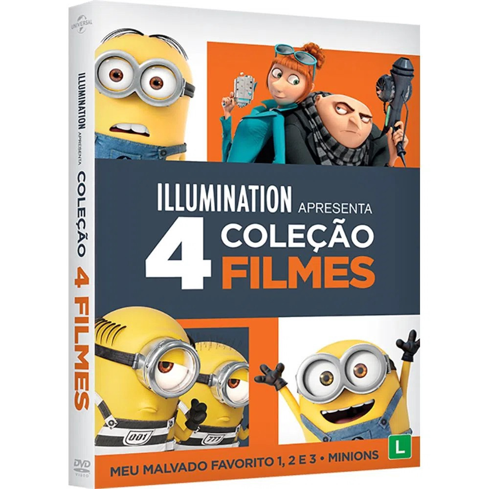 Dvd: Meu Malvado Favorito 1,2,3 E Minions - Coleção Com 4 Filmes Em ...