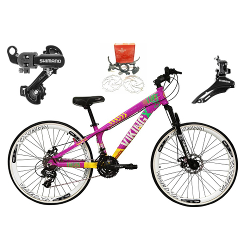 Bicicleta Aro 26 Vikingx 21 Marchas Freio Disco C/ Suspensão