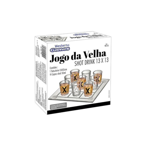 Jogo Shot Drink Jogo Da Velha Tabuleiro 9 Copos 10ml Perdeu Bebeu