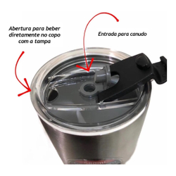 Copo Térmico Tipo Stanley Com Tampa e 473ml cor vermelho Menor preço em Copo Térmico Tipo Stanley Com Tampa e 473ml cor vermelho