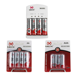 8 Pilhas Recarregáveis Mox sendo 4AA + 4 aaa + Carregador Rápido Menor preço em 8 Pilhas Recarregáveis Mox sendo 4AA + 4 aaa + Carregador Rápido