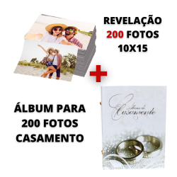 Kit 200 revelação + album 200 fotos 10X15 casamento 114/01 Menor preço em Kit 200 revelação + album 200 fotos 10X15 casamento 114/01