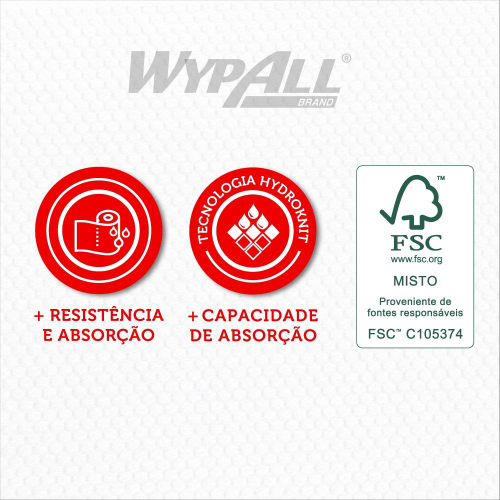 Pano Wypall X60 Quartfold Higiene Corporal 100 Panos Dobrados (29,4 X 34,5  Cm) - 1 Unidade