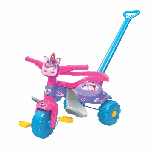 Motoca Triciclo Magic Toys Tico Tico Suporte Pés Brinquedo - Rosa - Rosa