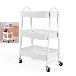 Carrinho multiuso organizador brinquedos sala cozinha manicure 3 prateleiras auxiliar em aço branco é boa?