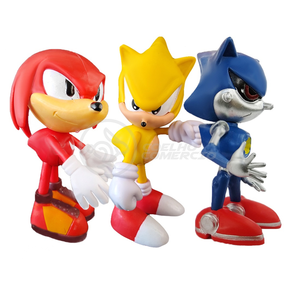 Kit Conjunto Binquedo 3 Bonecos Metal, Tails, Sonic Coleção The Hedgehog  16cm Somic Sega Videogame 7 em Promoção na Americanas