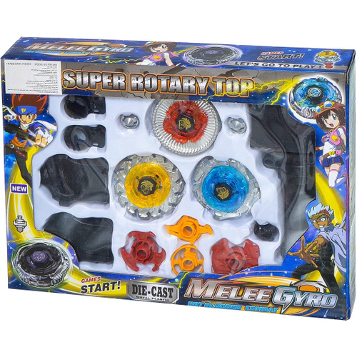 Kit Beyblade Metal 5D Brinquedo 4 Peões Led Toys - Speed Top