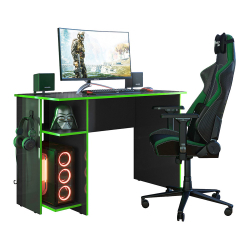 Mesa Gamer 3875 Preto Verde Qmovi Menor preço em Mesa Gamer 3875 Preto Verde Qmovi