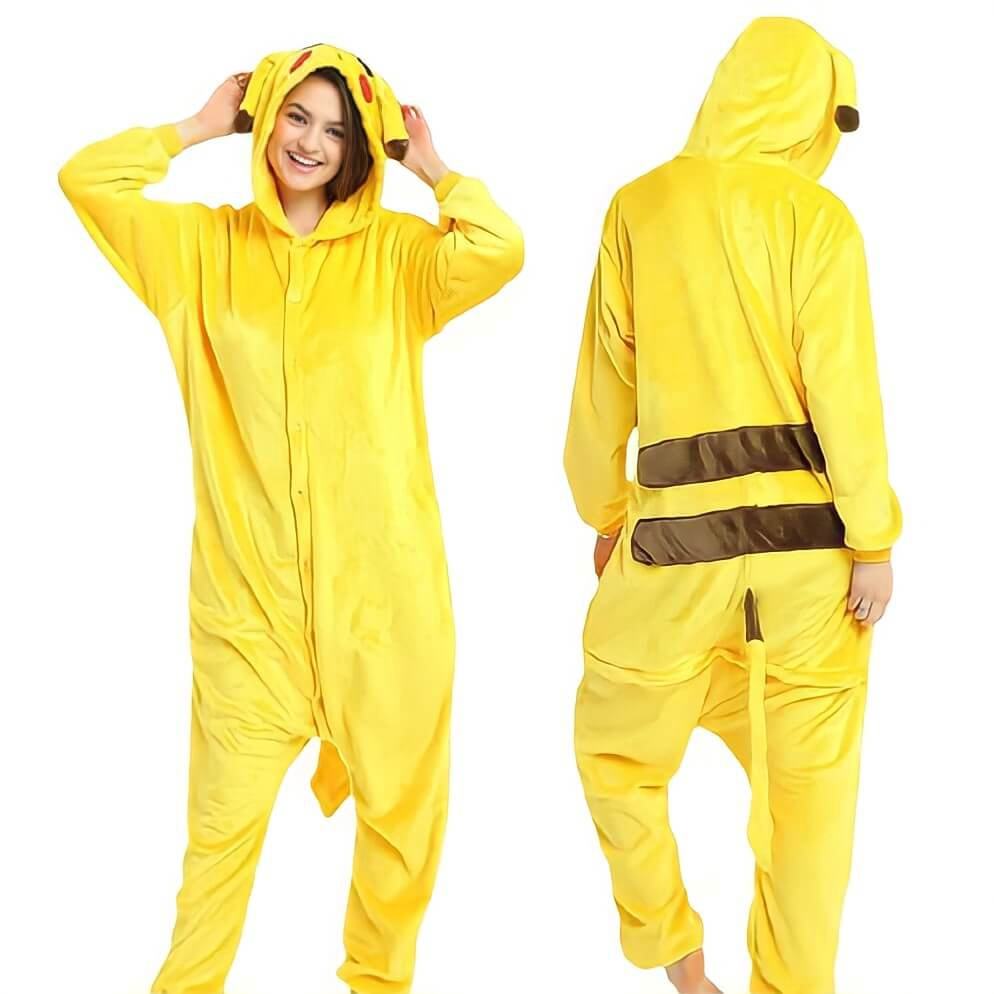 Pijama Feminino Kigurumi Fantasia Cosplay Pelúcia Confortável Macacão com  Capuz Pikachu Amarelo em Promoção na Americanas