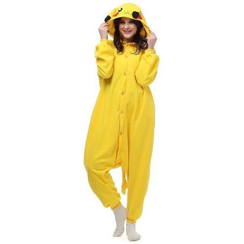 Pijama Feminino Kigurumi Fantasia Cosplay Pelúcia Confortável Macacão com  Capuz Pikachu Amarelo em Promoção na Americanas