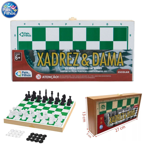 Jogo Xadrez Madeira Dobrável Tabuleiro Profissional Clássico Pais e Filhos  Diversão 40cmx40cm em Promoção na Americanas