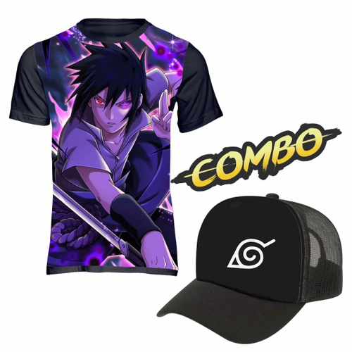 Camiseta Sasuke Uchiha Narut Mangá Desenho Anime Otaku 960 no Shoptime