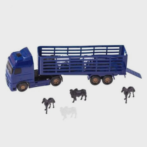 Caminhão Guindaste com Fricção - TruckCar Luz e Som - Azul - 25cm