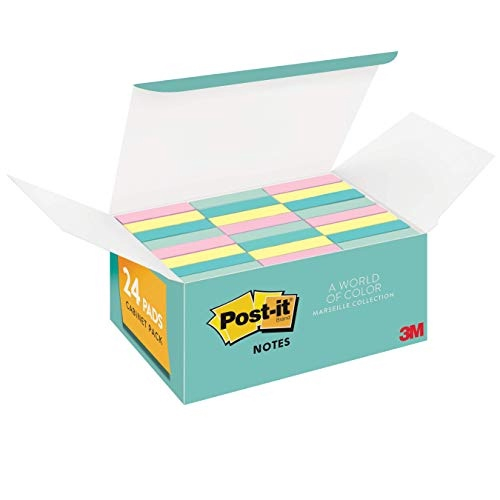 Post-it Notes, 1 3/8 In. X 1 7/8 In., Poptomistic Collection, 12 Pads