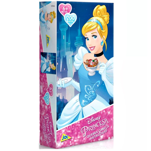 Princesa - Quebra-Cabeça 100 Peças Metalizado - Toyster Brinquedos - Toyster