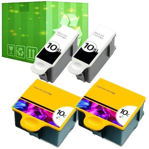 J2ink 4 pack 10 xl cartuchos de tinta para kodak esp 5210 7250 3250