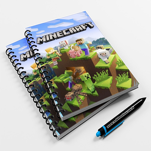 Kit Caderno Brochurão 80Fls E Desenho Espiral Minecraft no Shoptime