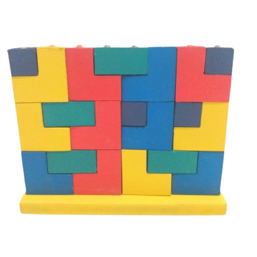 Brinquedo Educativo Quebra Cabeça de Madeira Tetris Blocos Russos