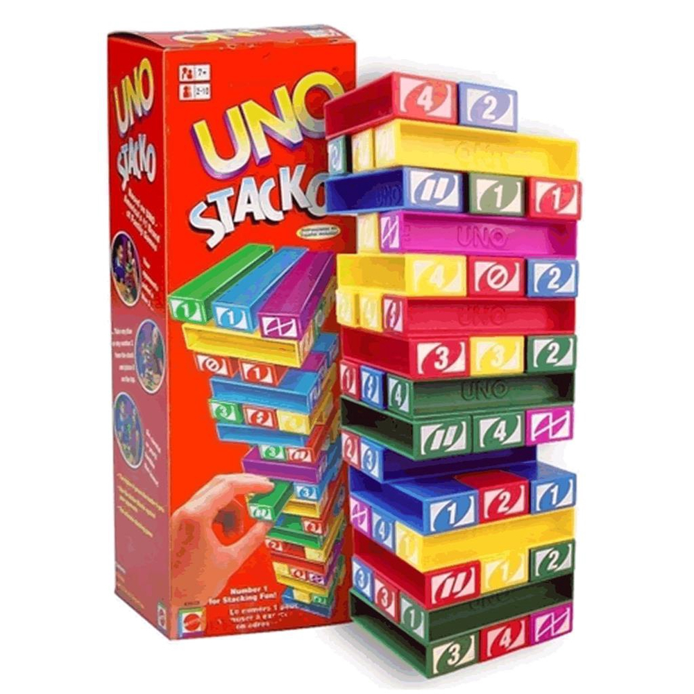 Kit Jogo Uno Stacko Torre De Empilhar + Uno Cartas Baralho em