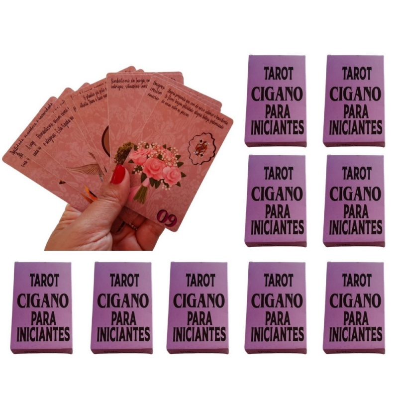 Tarot Cigano Para Iniciantes Lilás 36 Cartas e Manual